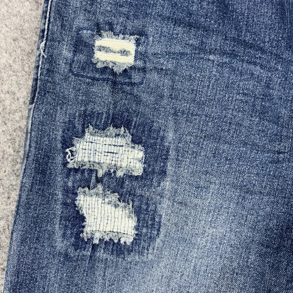 Waimea Jeans Mens 34x32 Skinny Fit Distressed Ripped Stretch Indigo Blue Denim